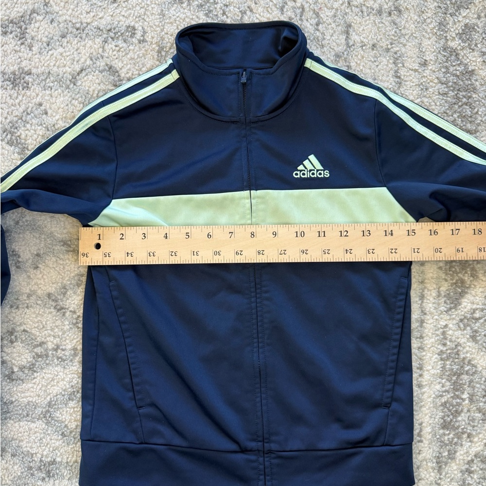 Adidas Boys Navy Green Tracksuit size 8 - Picture 8 of 15